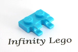 12 LEGO Medium Azure Plate 1 x 2 with Horizontal Clips (60470) - (12 Pieces) - Picture 1 of 1