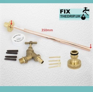 Outdoor Garden Tap Kit Complete With Through The Wall Copper Tube Garden Tap - Picture 1 of 6