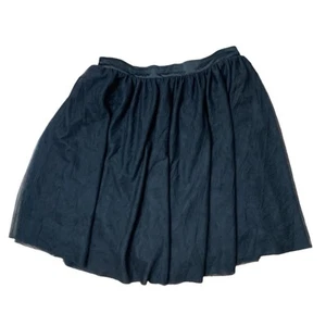 Modcloth Plus Sz 1X Skirt Black Layered Tulle Knee Length Elastic Waist Pull On - Picture 1 of 10