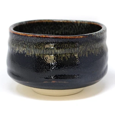 Tazón de té japonés Mino Ware Matcha Chawan Yuzu Tenmoku cerámica ceremonia del té Foto 1 de 4
