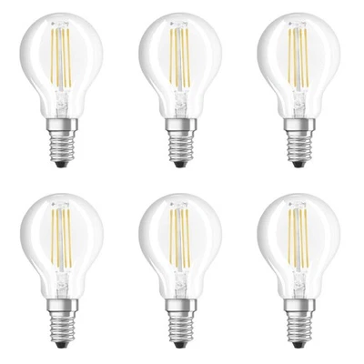 6 x Osram LED Filament Tropfen 4W = 40Watt E14 klar 470lm warm Schalter DIMMBAR - Bild 1 von 4