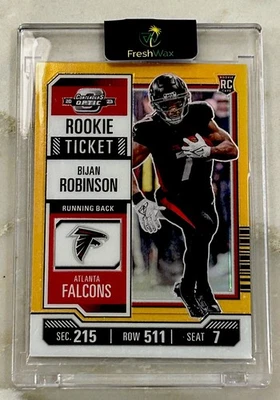 2023 Panini Contenders Optic - BIJAN ROBINSON RC Gold Prizm /50 Falcons Case Hit - Image 1 of 3