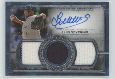 2019 Topps Museum Collection Luis Severino #SSTA-LS Signature Swatches 067/149 - Image 1 of 4