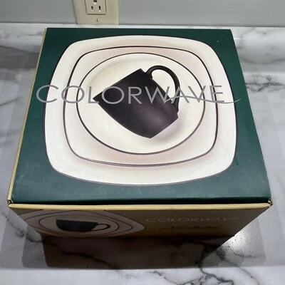 Colorwave Collection Noritake 4 Piece Square Place Setting in Color Graphite - Image 1 of 4