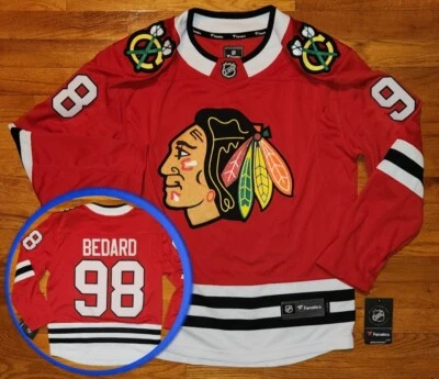*FLAW* Fanatics Chicago BLACKHAWKS BEDARD Jersey Mens S lnh nhl hockey shirt - Image 1 of 4