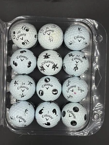 Callaway Chrome Soft Truvis Black and White Logo 12 Used Golf Balls 5A/4A - Picture 1 of 2