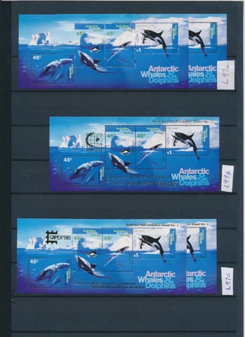 AUSTRALIA ANTARCTICA: SOUVENIR SHEETS AND SOME SINGLES, ALL MNH + OG. SOME RARE Cover