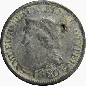 Nueva York NY, 1860 S.H. Ficha electrotipo negra (03063) - Imagen 1 de 2