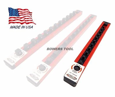 Mechanics Time Saver 1/4 in Drive Lock A Socket Rail Rack MTS USA Made 12 Clip - Image 1 of 2