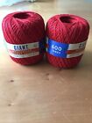Giant Crochet Cotton Thread “Red” - 2 Balls, 600 Yds Ea
