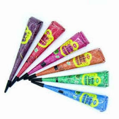 Golecha Multicolor Henna Mehandi Temporary Tattoo Body Art - 6 Cones - Image 1 of 3