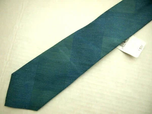 Neu mit Etikett Kenneth Cole Herrenkrawatte Krawatte einfarbig blau dezent Hahnentritt schmal 56" kurz - Bild 1 von 4