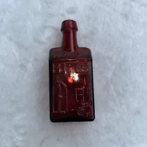 Vintage EC Booz’s Old Cabin Whiskey Bottle Decanter Red 3" Tall. W71. - Picture 1 of 10