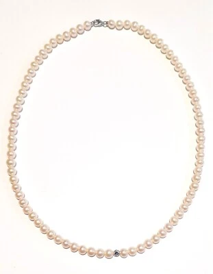 Collana Donna MIKIKO MC1437O4FCBI050 In Perle Con Sfera E Chiusura Oro Bianco - Immagine 1 di 3