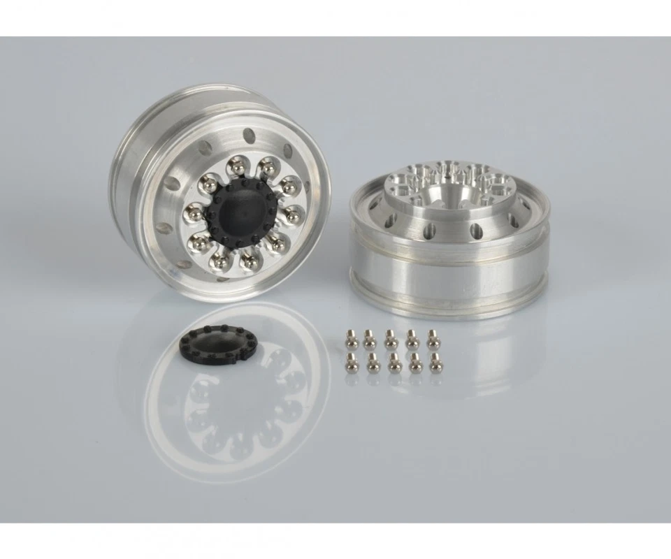 Carson 500907272 - 1:14 Jante En Aluminium Étroit Ronde. (2) Ag-Va - Neuf - Photo 1/1