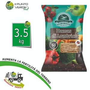 Agribios HUMUS di LOMBRICO 7 Litri per 50 mq aumenta fertilità terreno - Foto 1 di 2