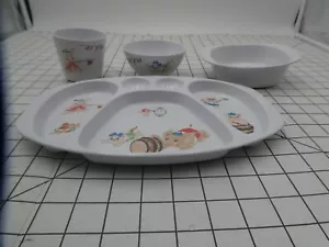 Vtg Noritake Melamine Ware Divided Child's Plate, Cup, Bowl, and Dish - Animals - Picture 1 of 7
