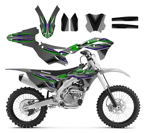 Kit de gráficos Kawasaki KX 250f KXF250 2017 #5815 verde púrpura - Imagen 1 de 2