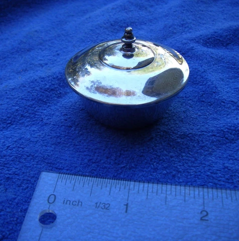Nice REED & BARTON Sterling Modernist ENAMEL Lined LIDDED SALT CELLAR-X38-NR Cover