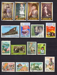 Corée du N années 60-70 un lot de 15 timbres oblitérés / TE5454 - Picture 1 of 1