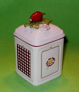 Villeroy & Boch COTTAGE small kitchen canister / jar. Colorful finial & flowers. - Picture 1 of 7
