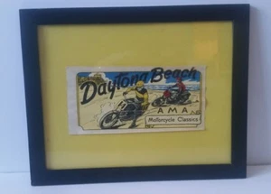 Ultra RARE Vintage AMA DAYTONA BEACH MOTORCYCLE CLASSICS Tank Bumper Sticker '62 - Picture 1 of 11