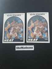 Two 2 1989 Hoops Kevin Edwards Rookie Basketball Cards #41 Miami Heat