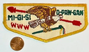 BOY SCOUT BSA OA MI-GI-SI-O-PAW-GAN 162 29 DETROIT MI TWILL FF F1a FIRST FLAP - Picture 1 of 4
