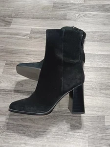 Sam Edelman Ivette Stiefel schwarz Wildleder eckige Zehenpartie 90er halbhoch klassisch Damen 7 - Bild 1 von 10