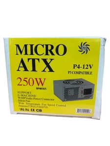 Genuine Micro ATX MP4ATX25 250W P4-12V Power Supply P3 Compatible Factory Sealed - Picture 1 of 4
