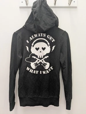 VTG Y2K Abbey Dawn Avril Lavigne Hoodie Rare Skull I Always Get What I Want Sz L - Image 1 of 4