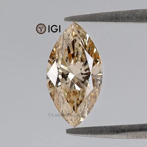 1.25 CT IGI Certified Marquise Cut Fancy Brownish Yellow VVS2 Clarity LabDiamond - Picture 1 of 10