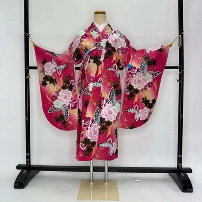 kofurisde kimono japonés kimono hakama chica nisyakusode L tamaño Pink4570 - Imagen 1 de 4