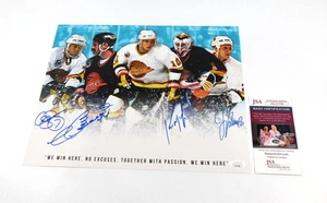 McLean/Ronning/Babych/Lumme Signed 11 x 14 Color Photo Turquois 4 JSA Autos - Picture 1 of 3