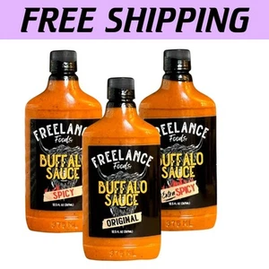 Gourmet Buffalo Sauce Collection - 12 oz Bottles, Three Spice Levels for All - Picture 1 of 3