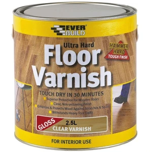 Everbuild Quick Drying Clear Varnish 2.5L GLOSS (Touch Dry In 30 Mins) - Picture 1 of 6