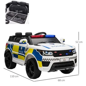 HOMCOM 12V Kid Electric Ride On Police Car w/ Remote Siren Bluetooth 3-6 Years ✨ - Picture 1 of 11