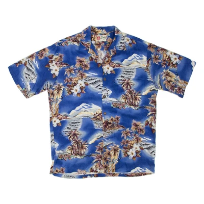 THE HAWAIIAN ORIGINAL Mens Hawaiian Shirt Blue L - Image 1 of 4