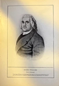 1905 Vintage Magazine Illustration Roger Williams Founder of Rhode Island - Picture 1 of 1