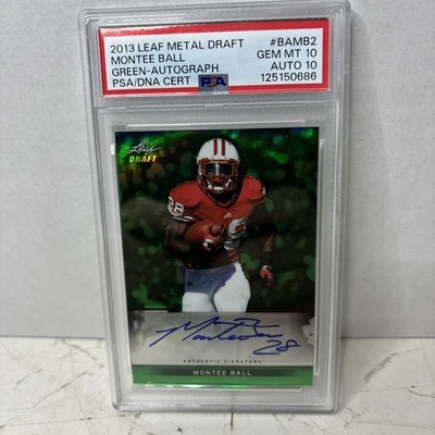 13 Leaf Metal Draft Green Prismatic /10 Montee Ball RC Auto RC PSA 10/10 Pop 1 - Image 1 of 3