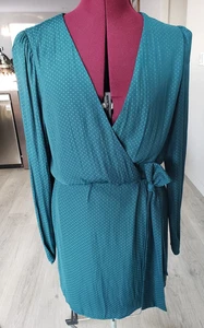 Leyden Damen Gr. S Wickelkleid Langarm Grün - Bild 1 von 12