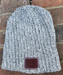 Love Your Melon Speckled Black & White Beanie Knit Hat Slouch Women's Oversized - Picture 1 of 4