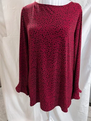 Blusa Camisa Susan Graver Para Mujer Talla Pequeña Roja Tejida Líquida Túnica Elástica Top Foto 1 de 4