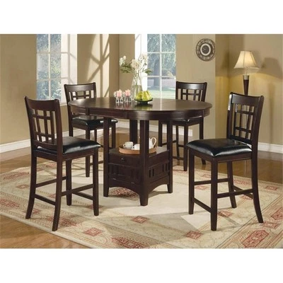 Coaster Lavon 5-piece Wood Counter Height Dining Room Set Espresso and Black - Image 1 of 4