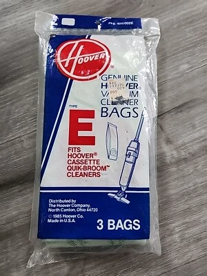 Bolsas de aspiradora Hoover genuinas tipo E 4010OO2E casete Quik-broom paquete de 3 NUEVO  Foto 1 de 3