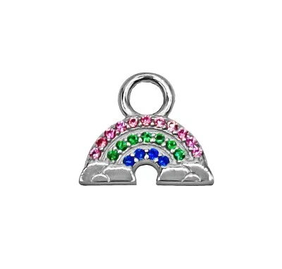 Ciondolo pendente Arcobaleno Piccolo zirconi in argento 925 - Collezione Hoops - Immagine 1 di 4