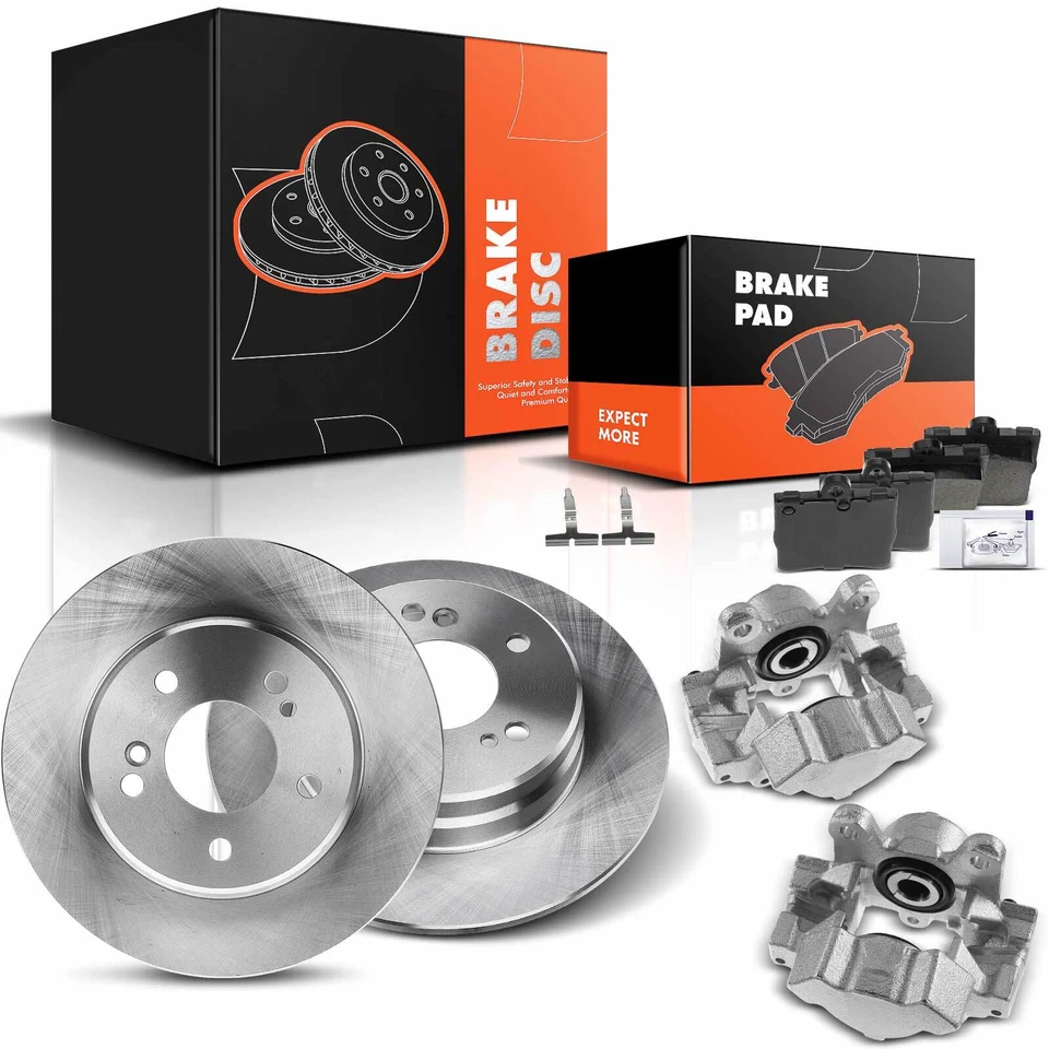 Rotor y pastilla de freno de disco lateral trasero + pinza para Mercedes-Benz C230 C280 SLK230 Foto 1 de 4