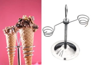 Supporto dispenser due posti inox portaconi gelati cono cialde gelaterie bar - Foto 1 di 1