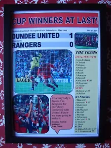 Dundee United 1 Rangers 0 - finale Coppa di Scozia 1994 - stampa incorniciata - Foto 1 di 2