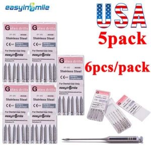 5PK Endodontic Gates Drills Bur Dental Stainless Hand Reamers 1-6# 32MM EASYINSM - Picture 1 of 5